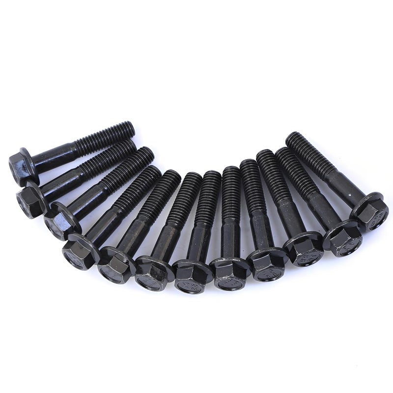Minho M8-1.25 x 45mm Flange Head Bolts in Carbon Steel Material,Flange Hexagon Screws Come with Flange Nuts,Black Oxide Finish Plated,Partial Thread, 12 Sets - Image 5